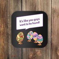 Easter Egg Hunt Funny Camo Eggs Want To Be Found Coaster thumb 0