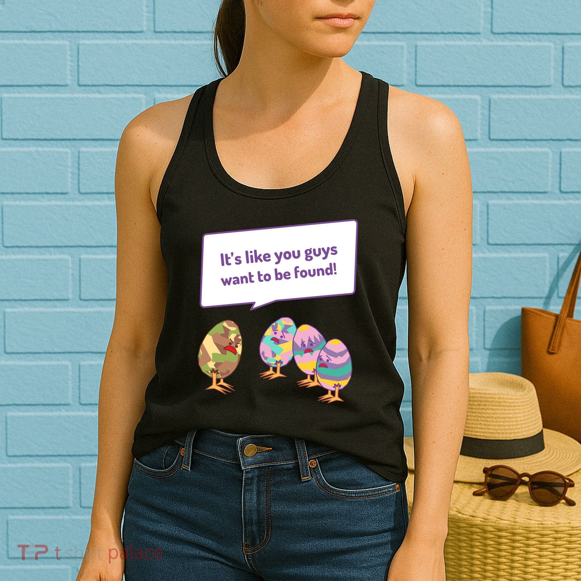 Easter Egg Hunt Funny Camo Eggs Want To Be Found Women's Tank Top