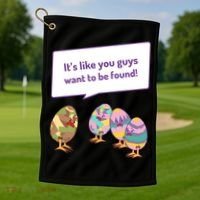 Easter Egg Hunt Funny Camo Eggs Want To Be Found Golf Towel thumb 1