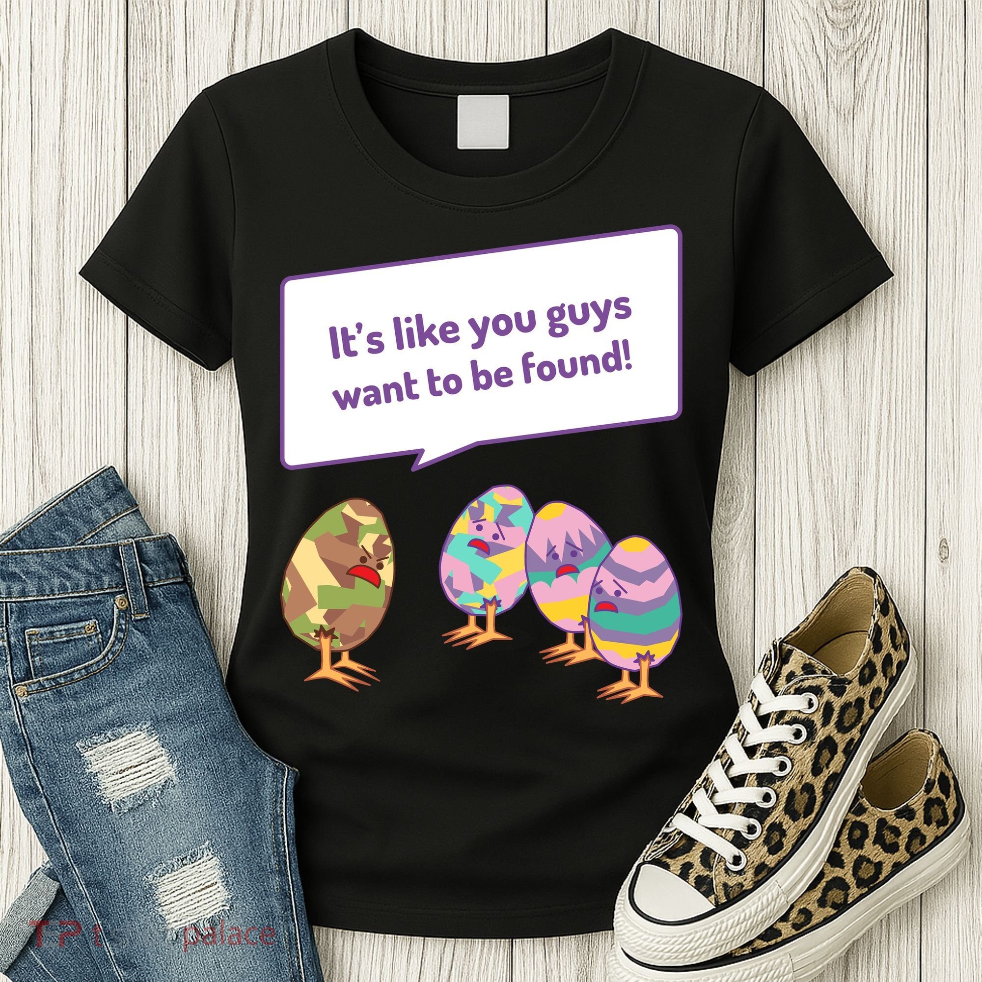 Easter Egg Hunt Funny Camo Eggs Want To Be Found Women's T-Shirt