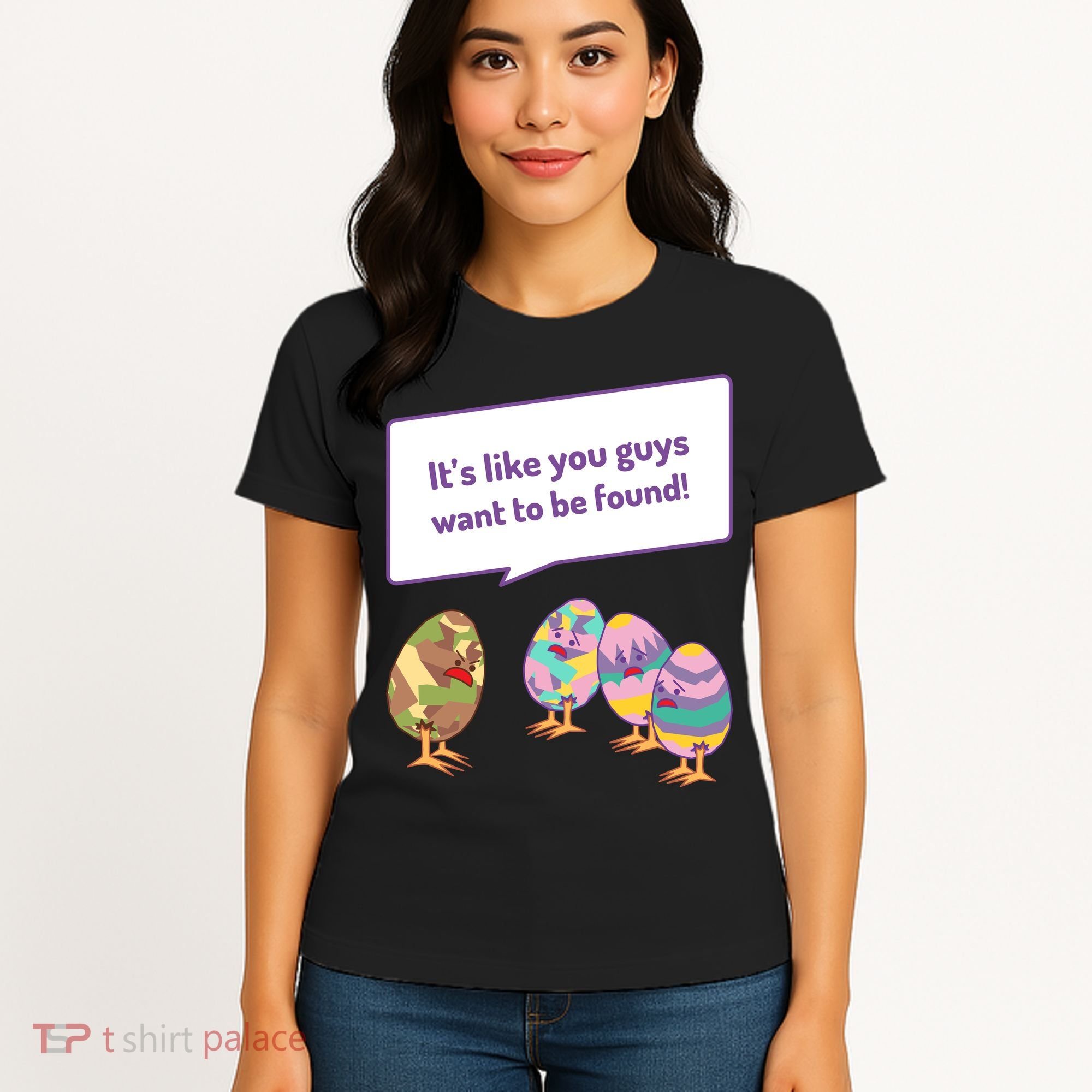 Easter Egg Hunt Funny Camo Eggs Want To Be Found Women's T-Shirt