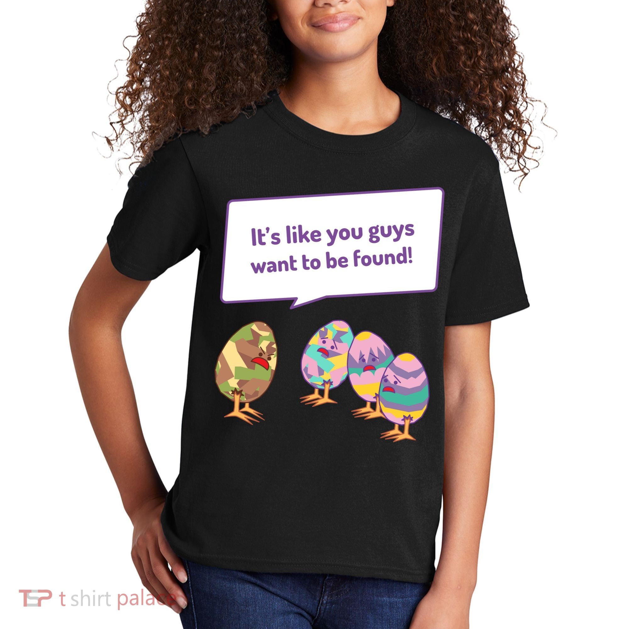 Easter Egg Hunt Funny Camo Eggs Want To Be Found Kids T-Shirt