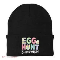 Easter Egg Hunt Supervisor Funny Mom Dad Beanie thumb 0