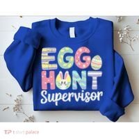 Easter Egg Hunt Supervisor Funny Mom Dad Sweatshirt thumb 2