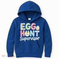 Easter Egg Hunt Supervisor Funny Mom Dad Kids Hoodie thumb 0