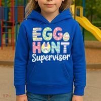 Easter Egg Hunt Supervisor Funny Mom Dad Kids Hoodie thumb 3