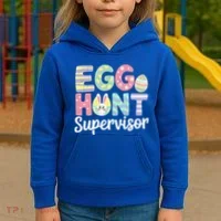 Easter Egg Hunt Supervisor Funny Mom Dad Kids Hoodie thumb 3