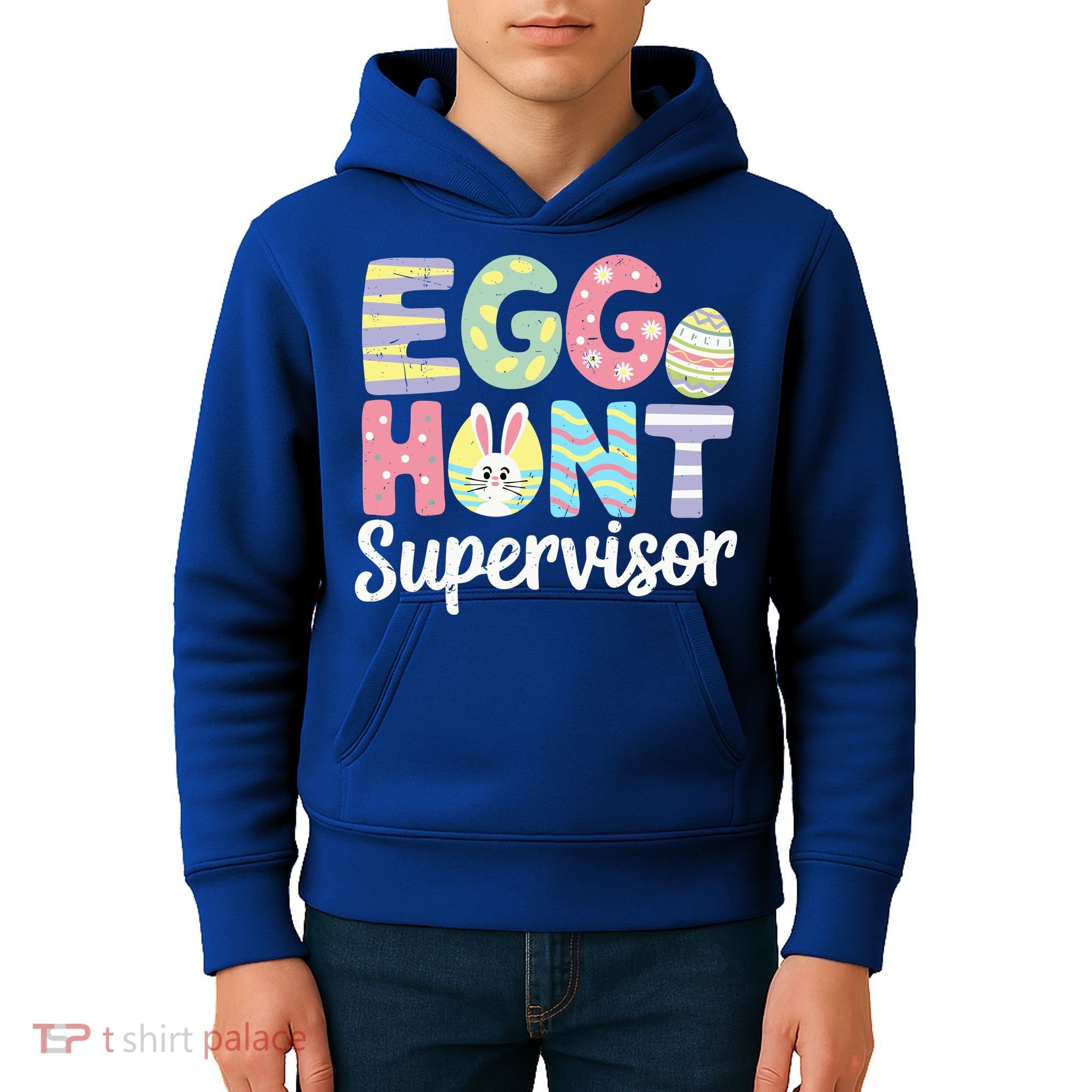 Easter Egg Hunt Supervisor Funny Mom Dad Kids Hoodie