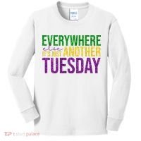Everywhere Else Its Just Another Tuesday Mardi Gras Kids Long Sleeve Shirt thumb 0