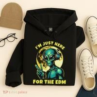 Edm Electronic Music Dj Funny Rave Alien Hoodie thumb 4
