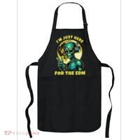 Edm Electronic Music Dj Funny Rave Alien Apron thumb 0