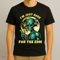 Edm Electronic Music Dj Funny Rave Alien T-Shirt thumb 3