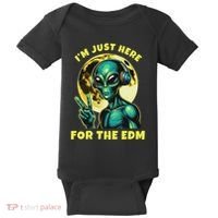 Edm Electronic Music Dj Funny Rave Alien Baby Bodysuit thumb 0
