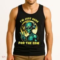 Edm Electronic Music Dj Funny Rave Alien Tank Top thumb 3