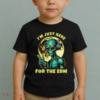 Edm Electronic Music Dj Funny Rave Alien Toddler T-Shirt thumb 2