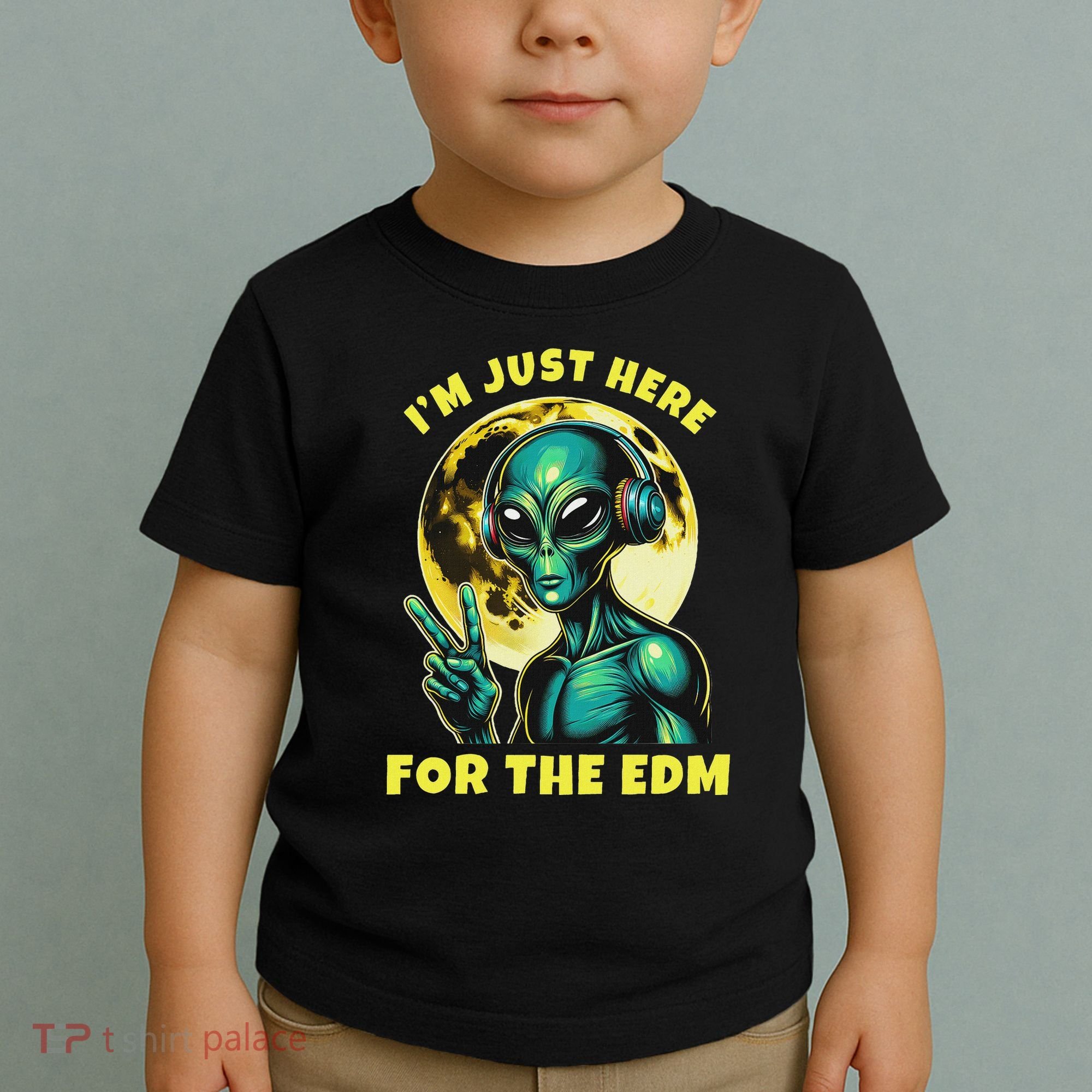 Edm Electronic Music Dj Funny Rave Alien Toddler T-Shirt