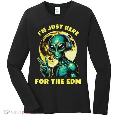 Edm Electronic Music Dj Funny Rave Alien Women's Long Sleeve Shirt