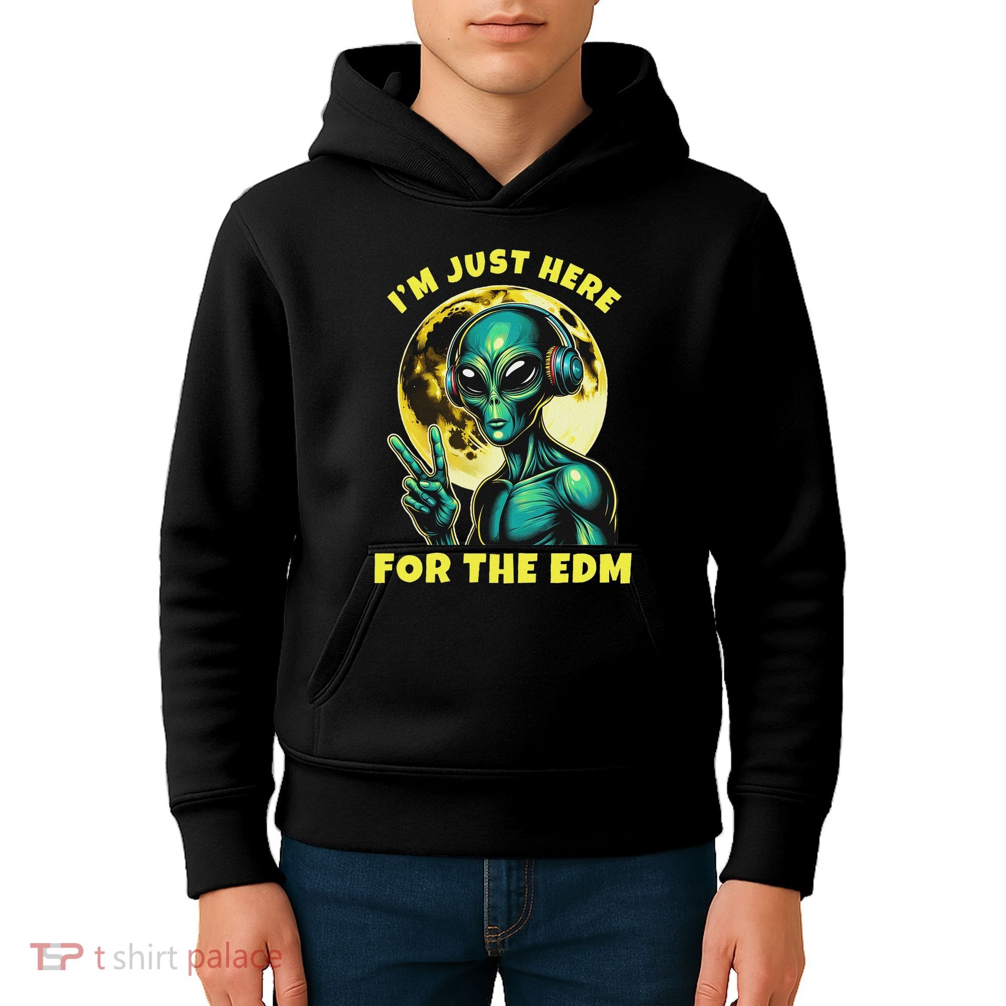 Edm Electronic Music Dj Funny Rave Alien Kids Hoodie