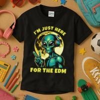 Edm Electronic Music Dj Funny Rave Alien Kids T-Shirt thumb 3