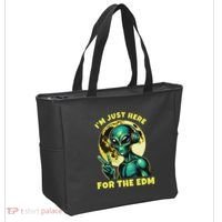 Edm Electronic Music Dj Funny Rave Alien Tote Bag thumb 2