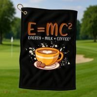E=mc2 Energy= Milk Coffee2 Coffee Lovers Golf Towel thumb 1
