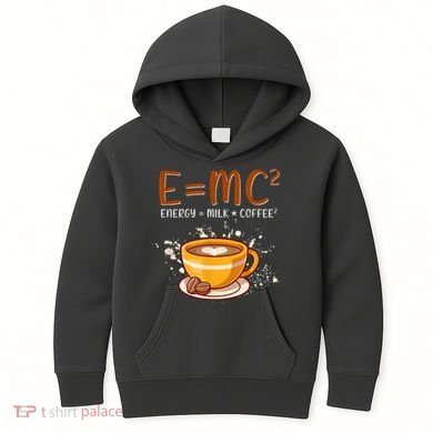 E=mc2 Energy= Milk Coffee2 Coffee Lovers Kids Hoodie