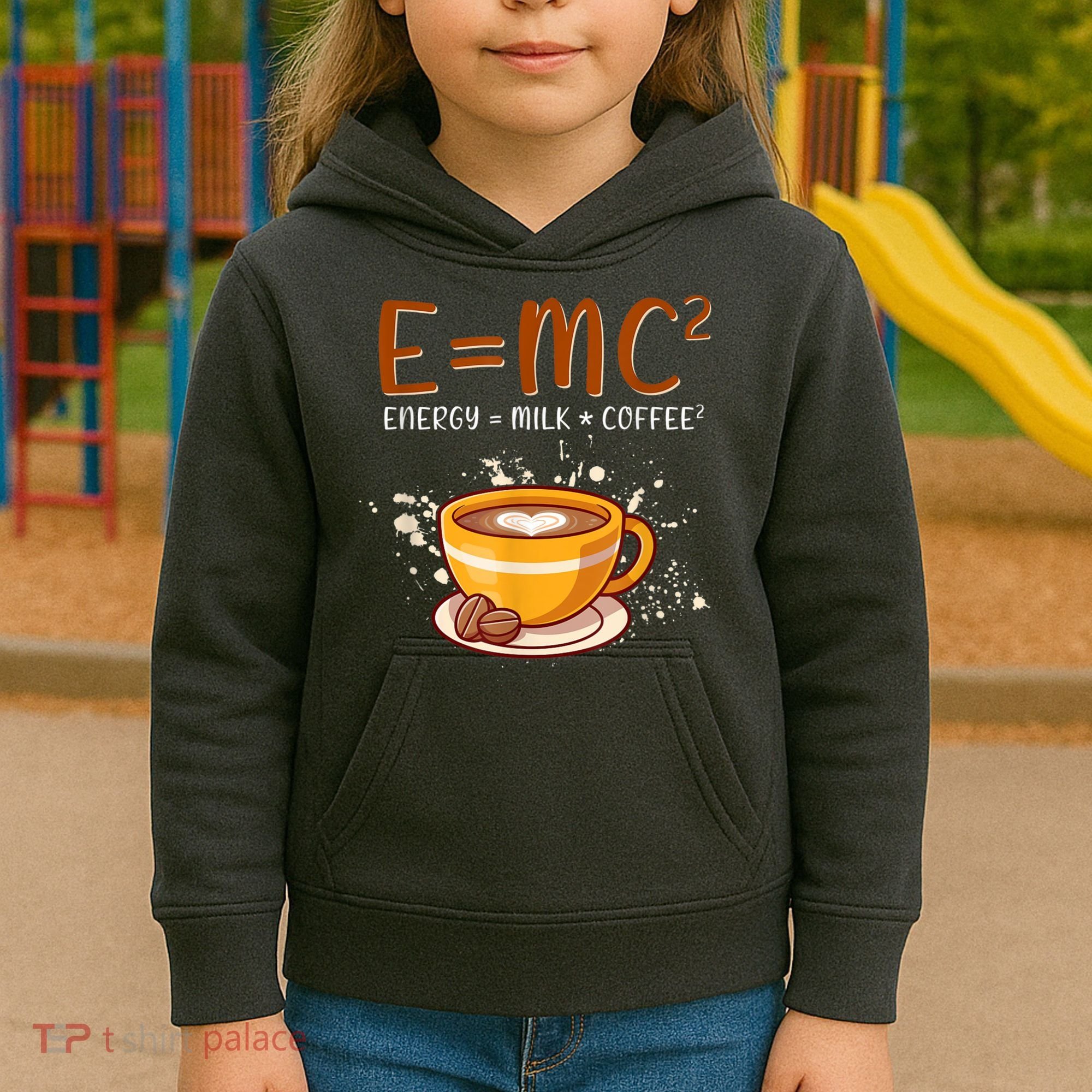 E=mc2 Energy= Milk Coffee2 Coffee Lovers Kids Hoodie