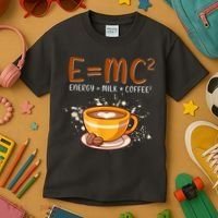 E=mc2 Energy= Milk Coffee2 Coffee Lovers Kids T-Shirt thumb 3