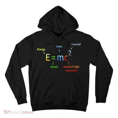 E Equals M C Squared E=Mc2 Science Equation Tall Hoodie