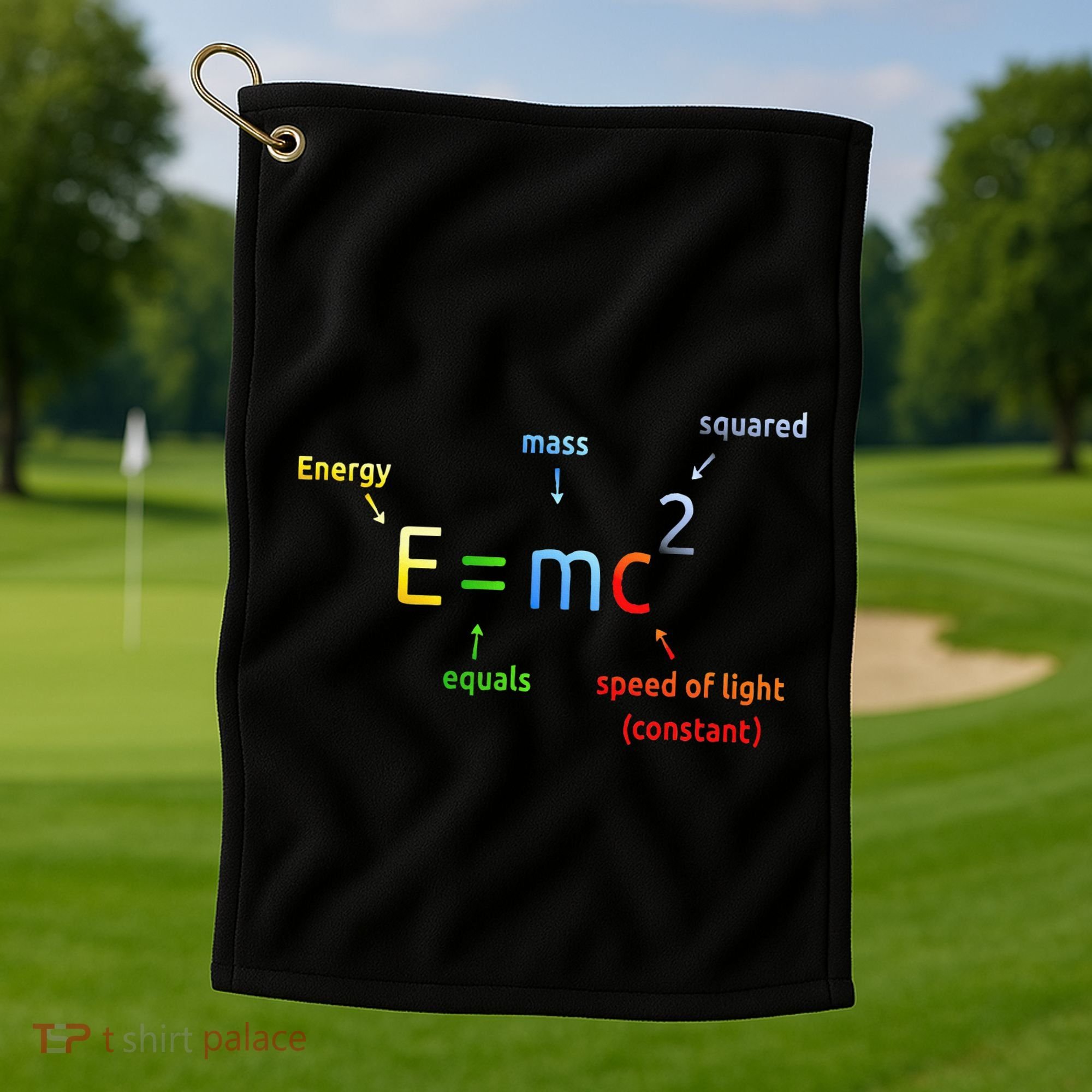 E Equals M C Squared E=Mc2 Science Equation Golf Towel