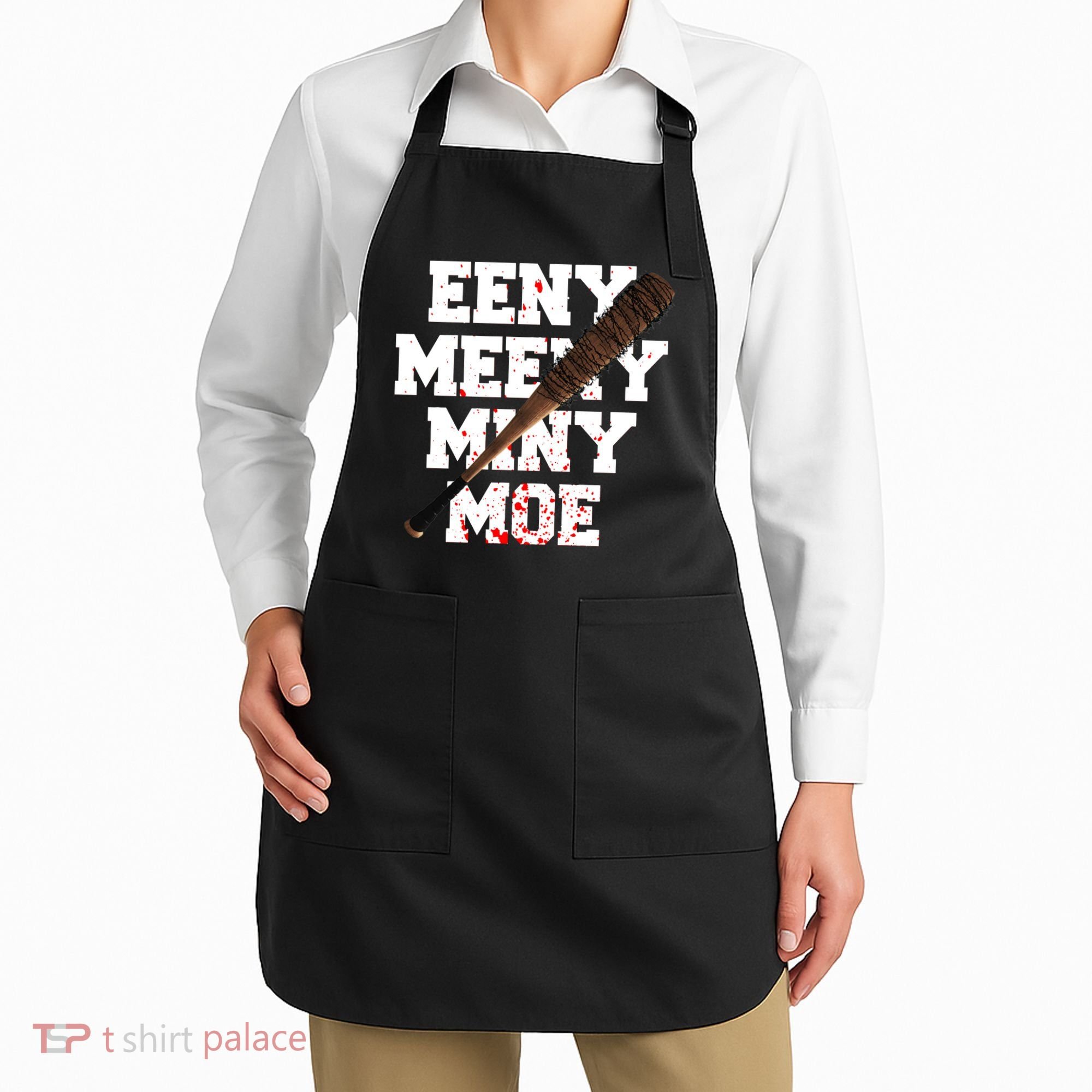 Eeny Meeny Miny Moe Neagan Zombie Killing Walkers Bloody Bat Apron