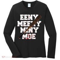 Eeny Meeny Miny Moe Neagan Zombie Killing Walkers Bloody Bat Women's Long Sleeve Shirt thumb 0
