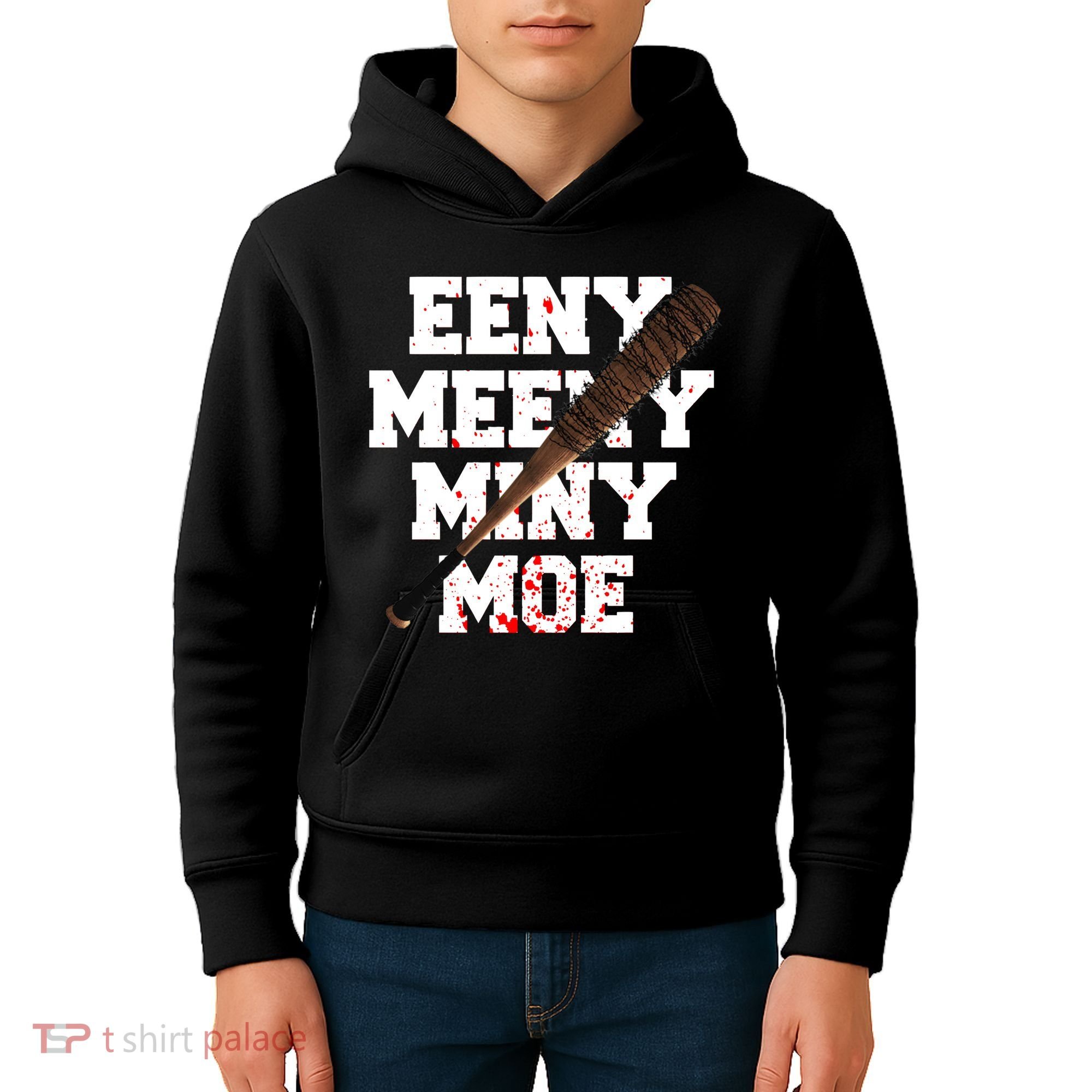 Eeny Meeny Miny Moe Neagan Zombie Killing Walkers Bloody Bat Kids Hoodie
