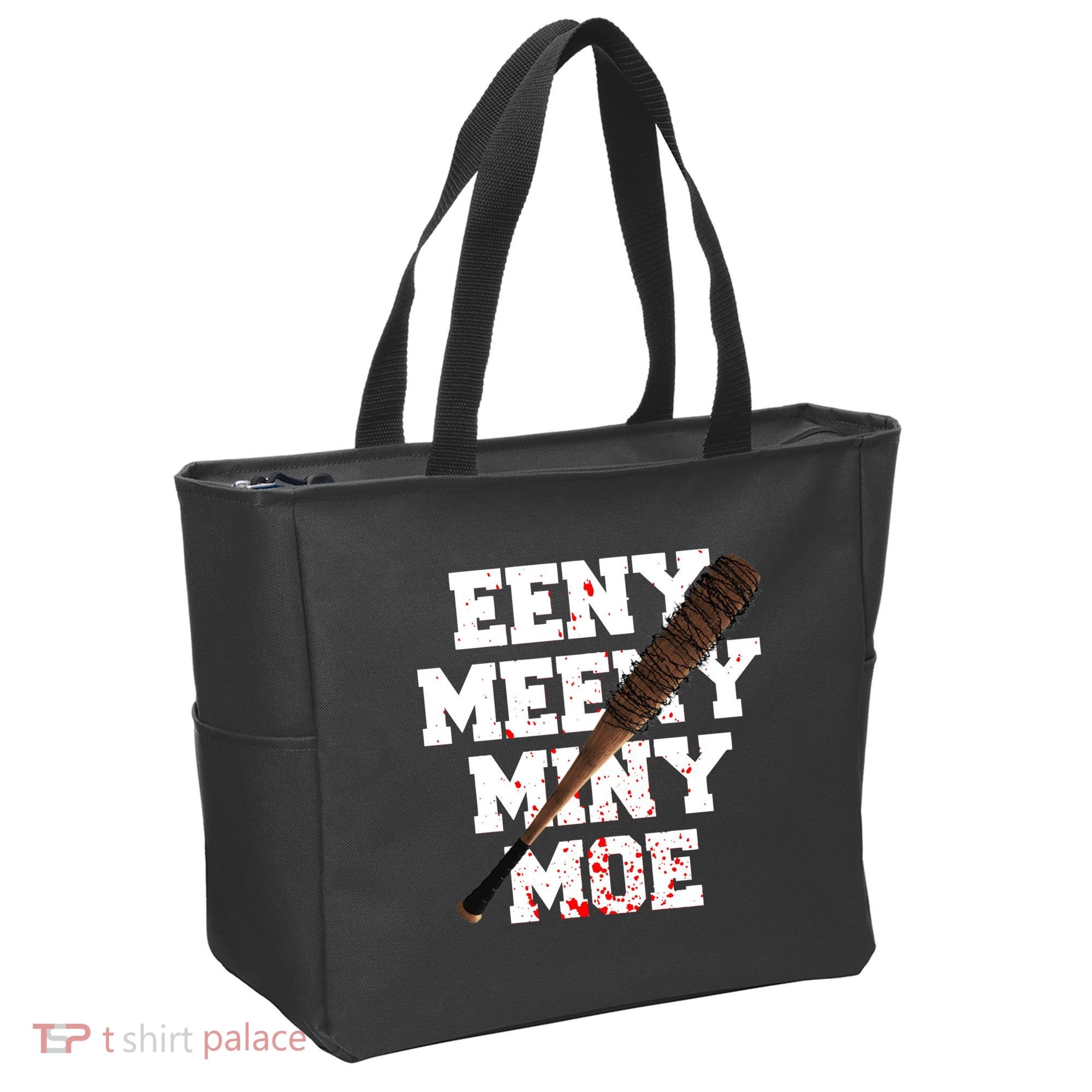 Eeny Meeny Miny Moe Neagan Zombie Killing Walkers Bloody Bat Tote Bag