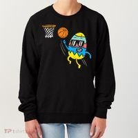 Easter Egg Playing Basketball Cute Sports Women's Sweatshirt thumb 0