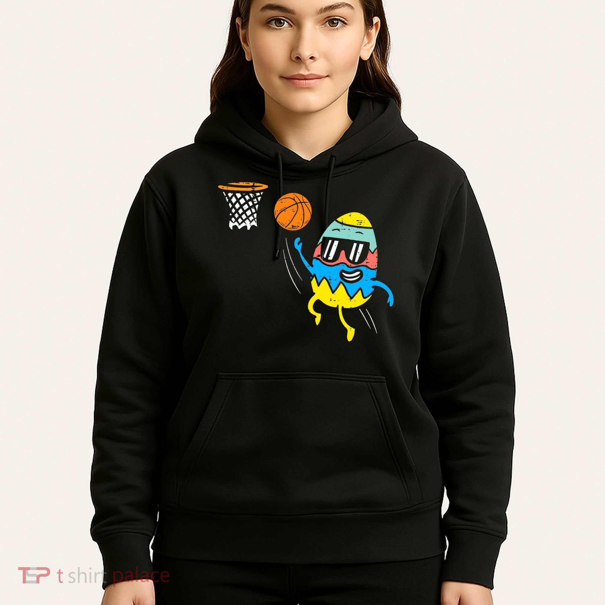 Easter Egg Playing Basketball Cute Sports Hoodie