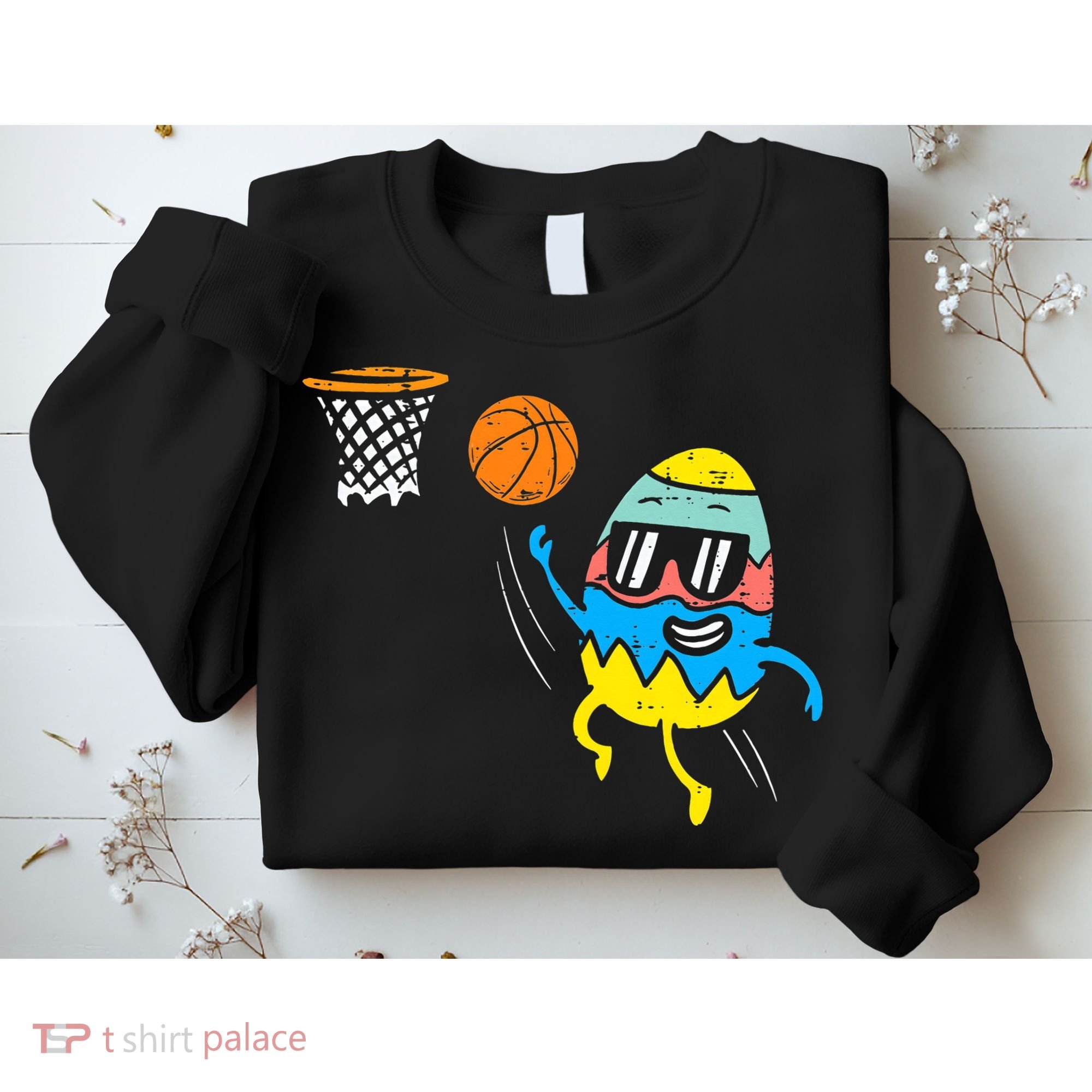 Easter Egg Playing Basketball Cute Sports Sweatshirt