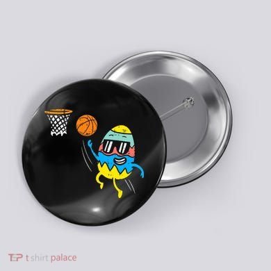 Easter Egg Playing Basketball Cute Sports Button