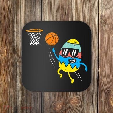 Easter Egg Playing Basketball Cute Sports Coaster