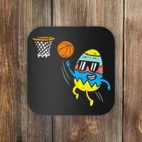 Easter Egg Playing Basketball Cute Sports Coaster thumb 0
