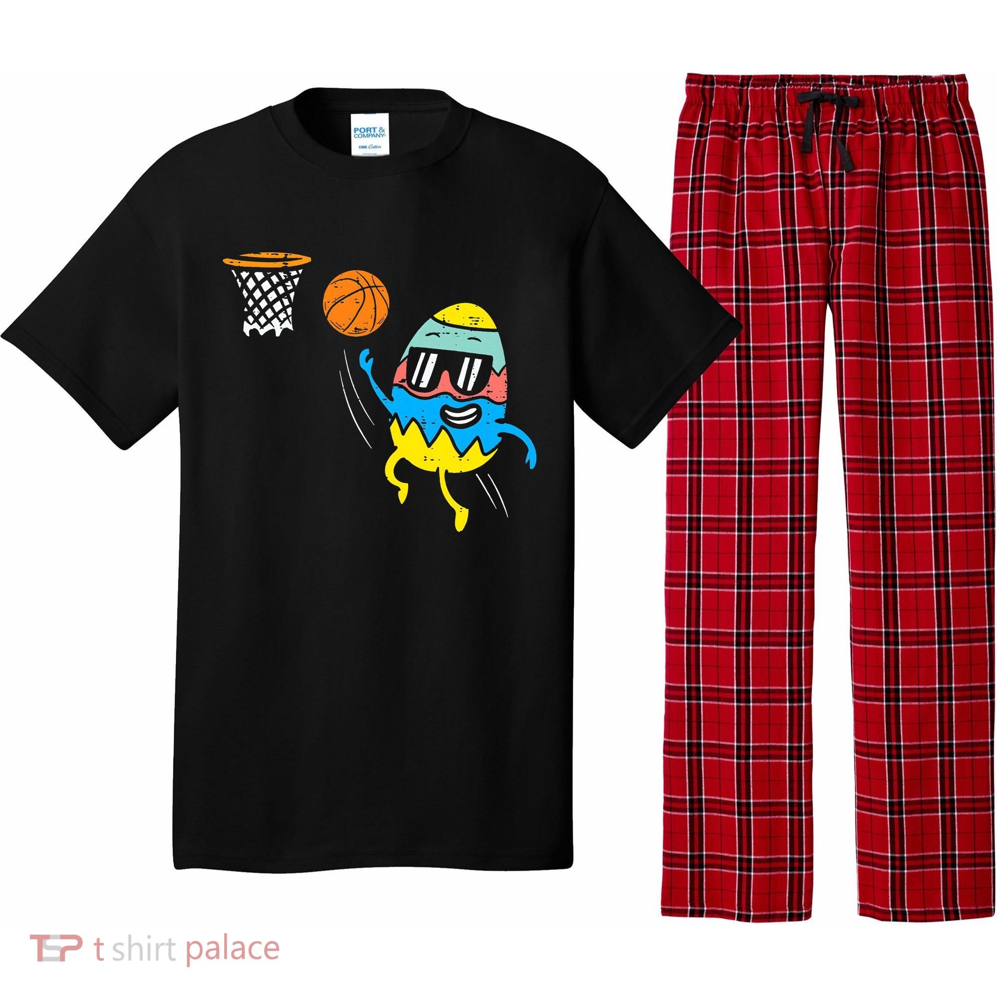 Easter Egg Playing Basketball Cute Sports Pajama Set