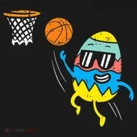 Easter Egg Playing Basketball Cute Sports Women's Hoodie thumb 2