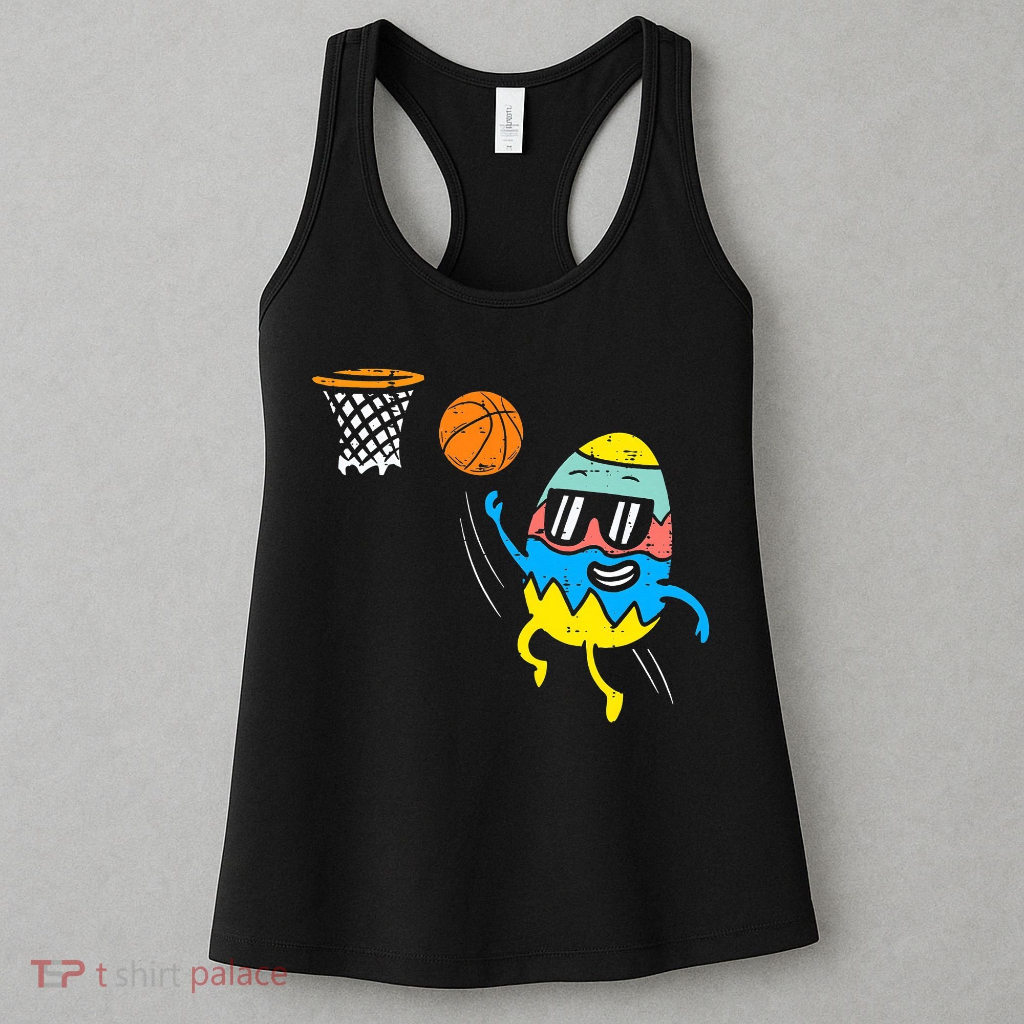 Easter Egg Playing Basketball Cute Sports Women's Tank Top
