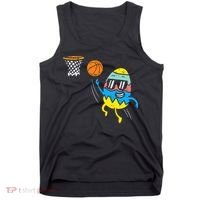 Easter Egg Playing Basketball Cute Sports Tank Top thumb 0