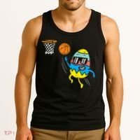 Easter Egg Playing Basketball Cute Sports Tank Top thumb 3