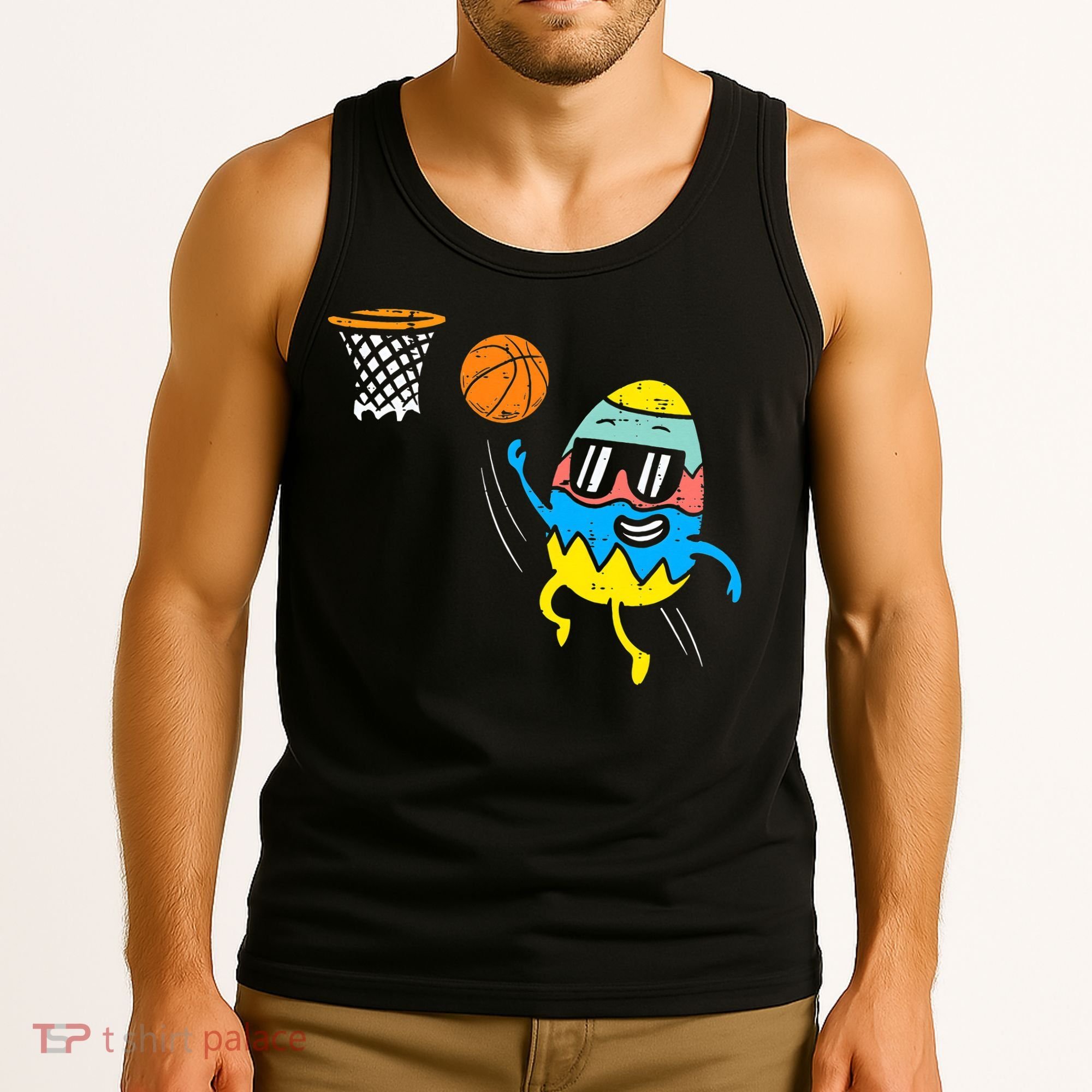 Easter Egg Playing Basketball Cute Sports Tank Top