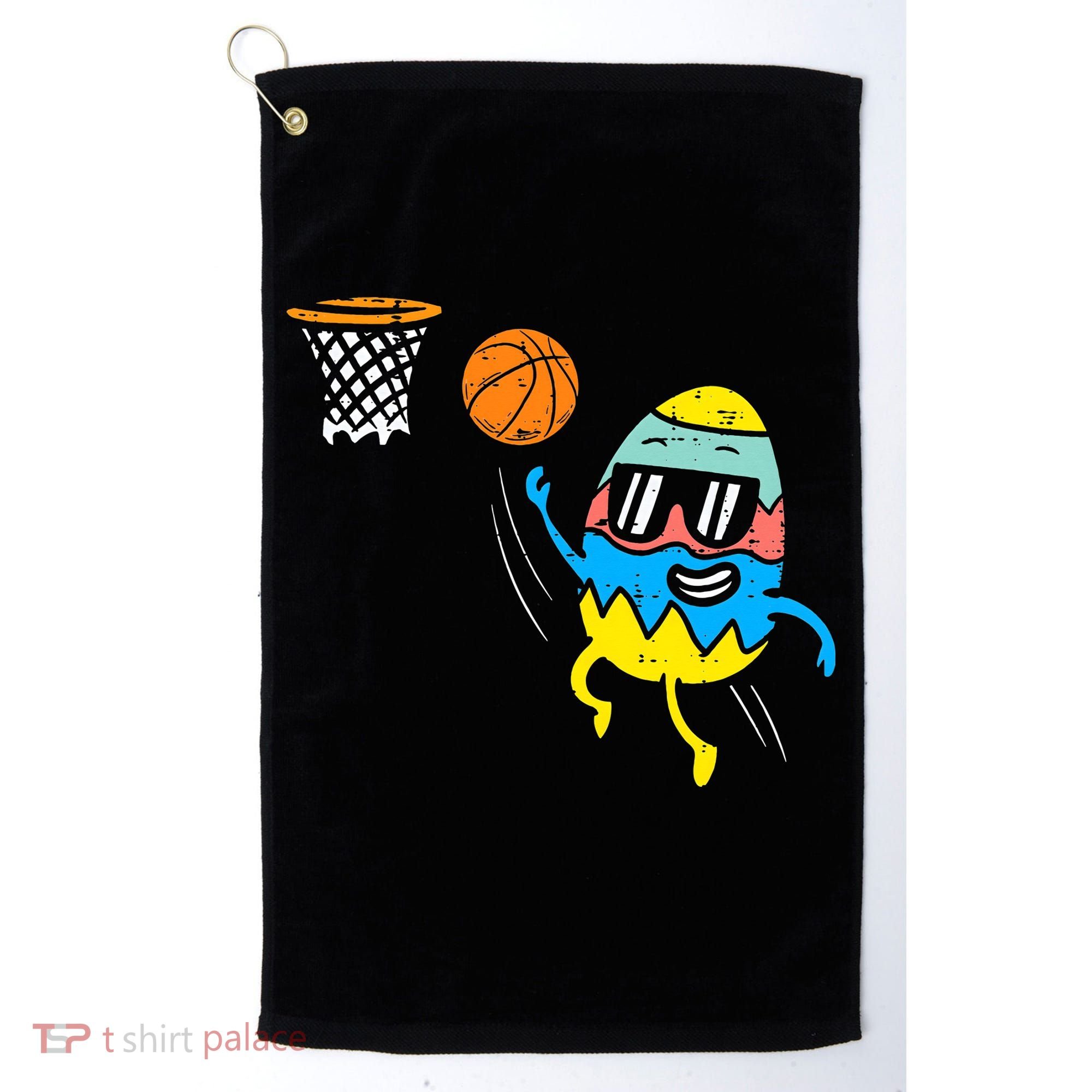 Easter Egg Playing Basketball Cute Sports Golf Towel