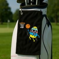 Easter Egg Playing Basketball Cute Sports Golf Towel thumb 2
