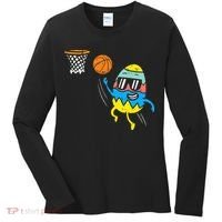 Easter Egg Playing Basketball Cute Sports Women's Long Sleeve Shirt thumb 0