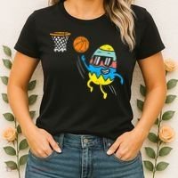 Easter Egg Playing Basketball Cute Sports Women's T-Shirt thumb 2